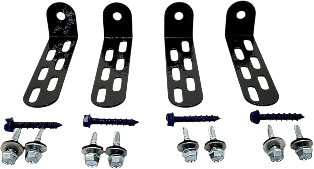 Universal AC Condenser Tie Down Kit 4 Inch – Heavy Duty Galvanized L Brackets with Tapcon Screws, Drill Bit & Rubber Grommets – HVAC Mounting Kit for Concrete, Masonry & Hurricane Protection