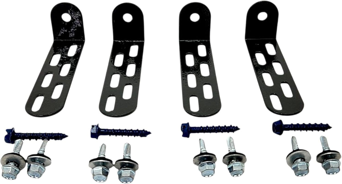 Universal AC Condenser Tie Down Kit 4 Inch – Heavy Duty Galvanized L Brackets with Tapcon Screws, Drill Bit & Rubber Grommets – HVAC Mounting Kit for Concrete, Masonry & Hurricane Protection