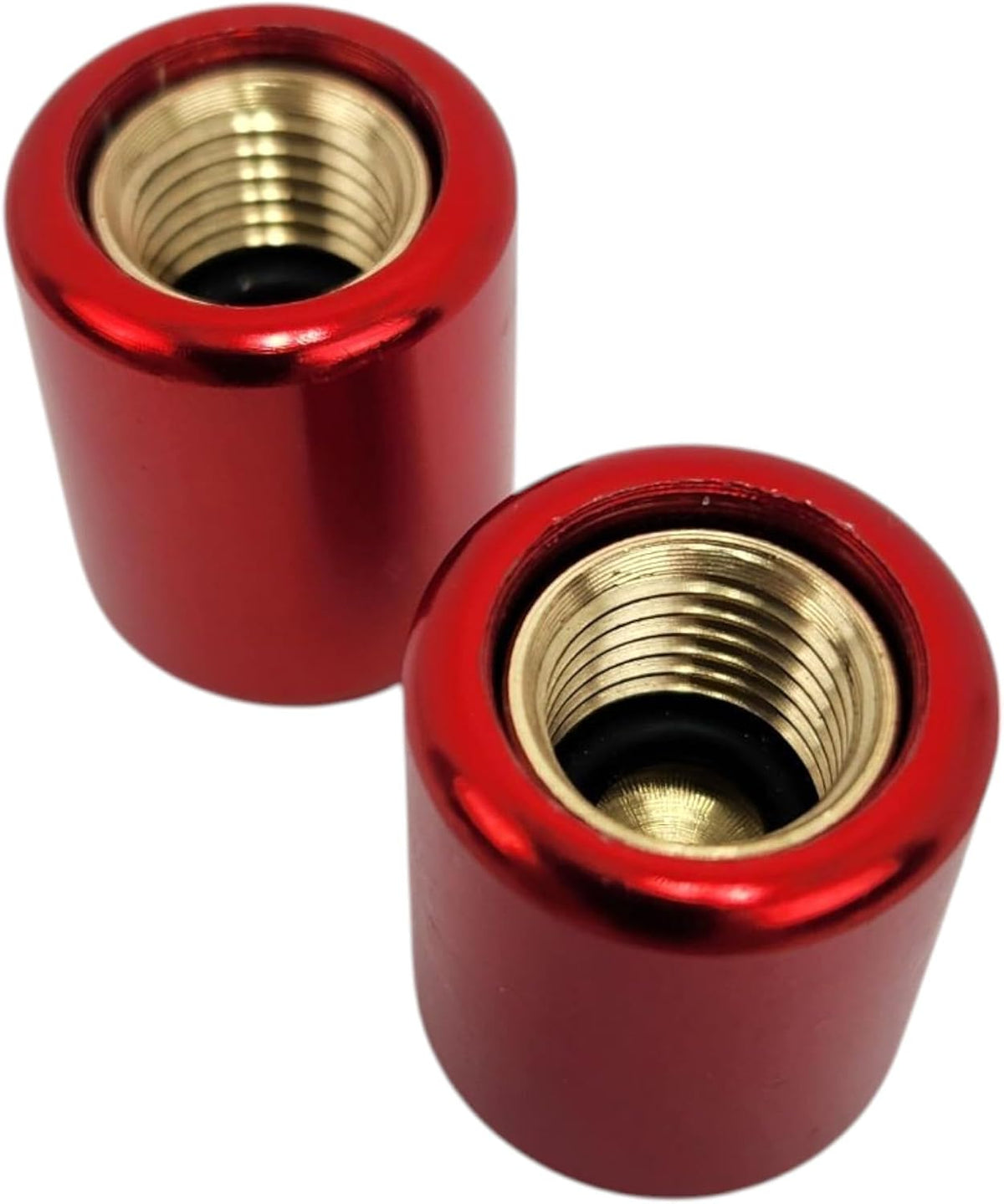 1/4-Inch Red Refrigerant Locking Caps – 2-Pack Tamper-Resistant R410 Caps for HVAC Systems – Secure A/C Accessory for R-32 Units – Anti-Theft Safety Caps