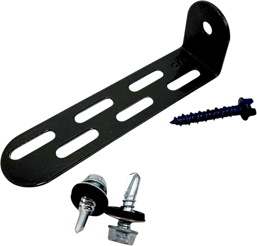 Universal AC Condenser Tie Down Kit 4 Inch – Heavy Duty Galvanized L Brackets with Tapcon Screws, Drill Bit & Rubber Grommets – HVAC Mounting Kit for Concrete, Masonry & Hurricane Protection