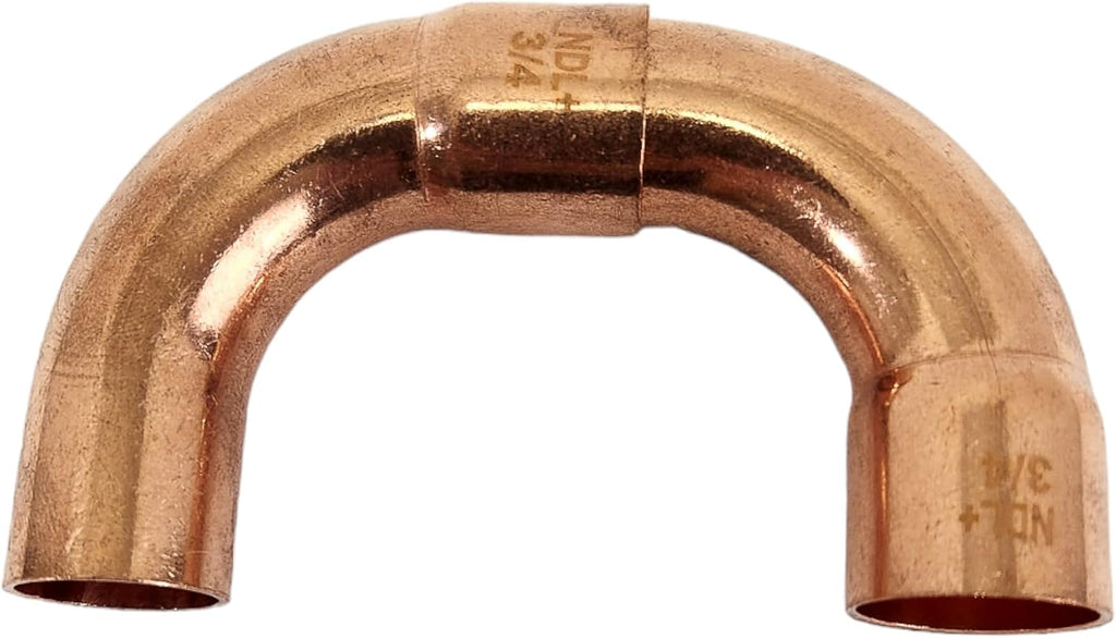 Copper Pipe Coupling 3/4-Inch OD Elbow | FTG x C, Long Radius 90-Degree Press Connectors, Solder Joint for Air Conditioning Systems & Plumbing (Pack of 2)