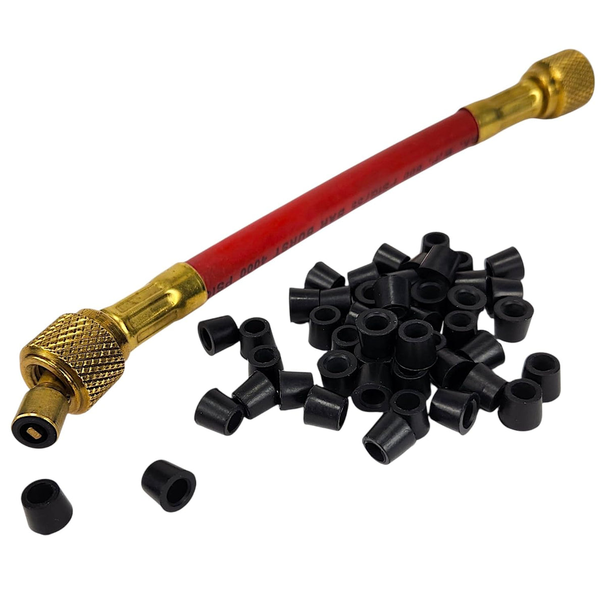 Air Hose Repair Kit 1/4" HVAC Quick Coupler Charging Gaskets, Hose Gasket & O Ring Kit for Refrigerant Charging Hose, Rubber Manifold Gauge Seals Replacement for HVAC Hoses & Manifold