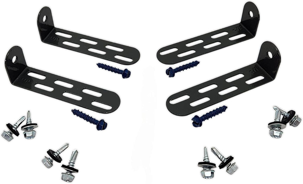 Universal AC Condenser Tie Down Kit 4 Inch – Heavy Duty Galvanized L Brackets with Tapcon Screws, Drill Bit & Rubber Grommets – HVAC Mounting Kit for Concrete, Masonry & Hurricane Protection