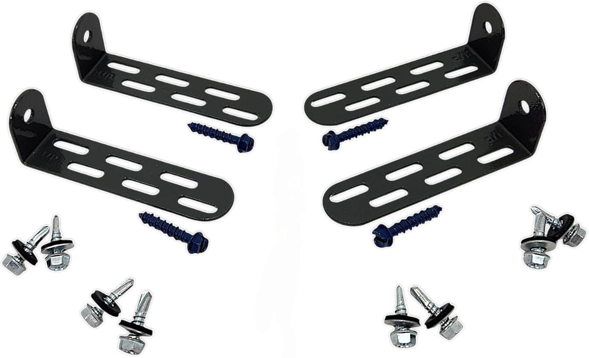 Universal AC Condenser Tie Down Kit 4 Inch – Heavy Duty Galvanized L Brackets with Tapcon Screws, Drill Bit & Rubber Grommets – HVAC Mounting Kit for Concrete, Masonry & Hurricane Protection
