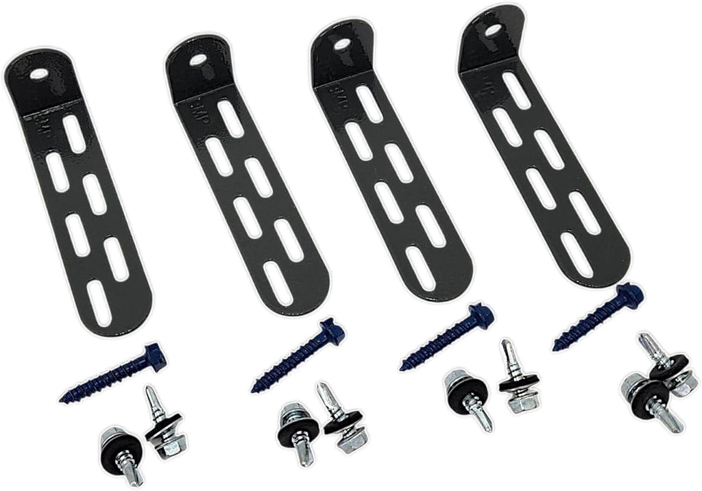 Universal AC Condenser Tie Down Kit 4 Inch – Heavy Duty Galvanized L Brackets with Tapcon Screws, Drill Bit & Rubber Grommets – HVAC Mounting Kit for Concrete, Masonry & Hurricane Protection