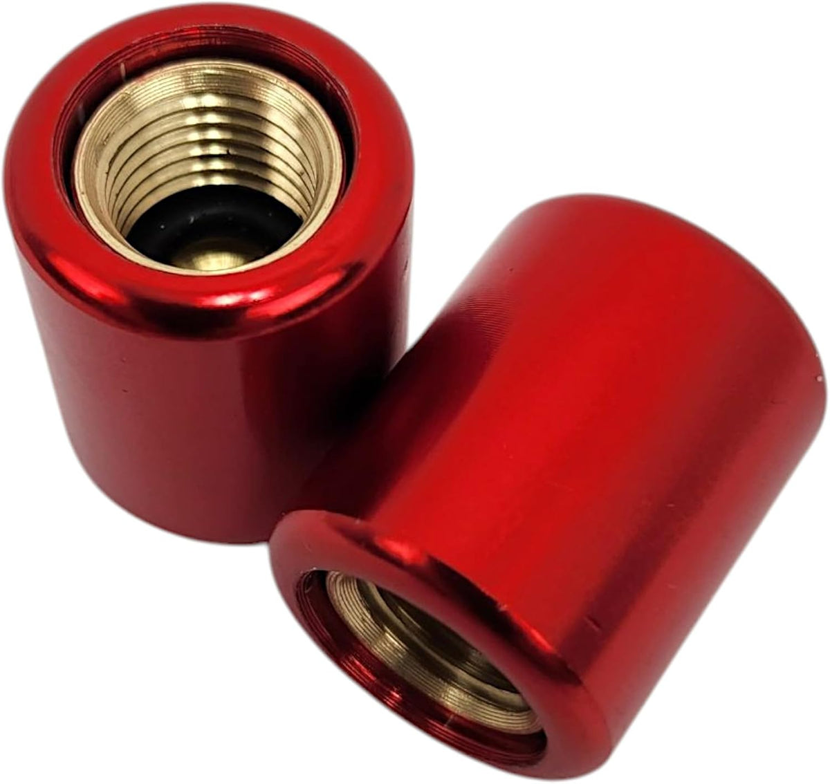 1/4-Inch Red Refrigerant Locking Caps – 2-Pack Tamper-Resistant R410 Caps for HVAC Systems – Secure A/C Accessory for R-32 Units – Anti-Theft Safety Caps