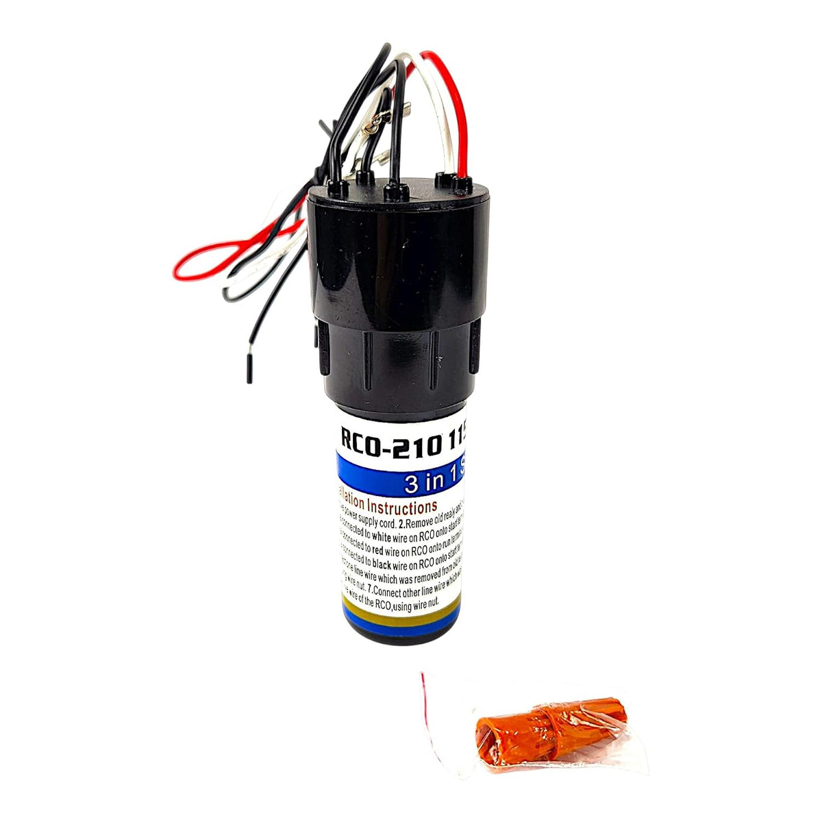 RCO210 3-in-1 Hard Start Kit – RSC Series Solid State Relay, Start Capacitor & Overload Protector for Refrigerator & Freezer Compressor Replacement