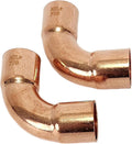 Copper Pipe Coupling 7/8" OD Elbow, 90° Long Radius Press Fittings for Air Conditioning & Plumbing | Copper Fittings C x C, Sweat Solder Joint, High Thermal Conductivity, Easy Installation (Pack of 2)