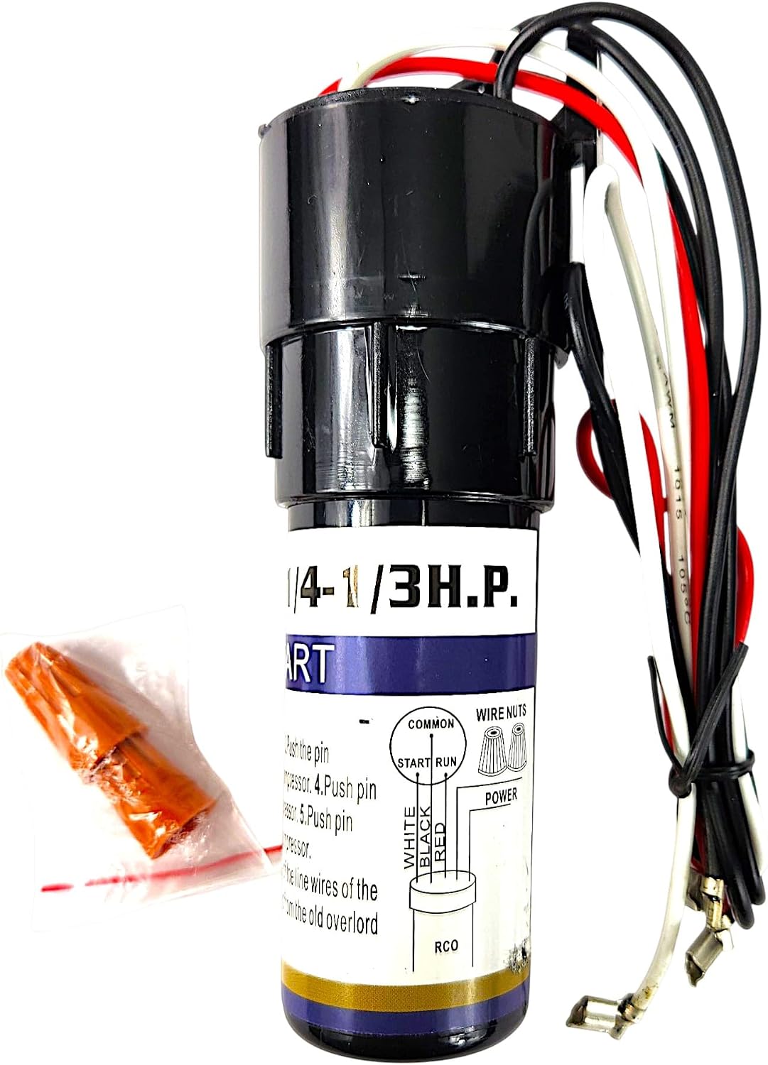 RCO410 3-in-1 Hard Start Kit – Start Capacitor, Solid State Relay & Overload Protector for Refrigerators & Freezers, Reliable Compressor Start