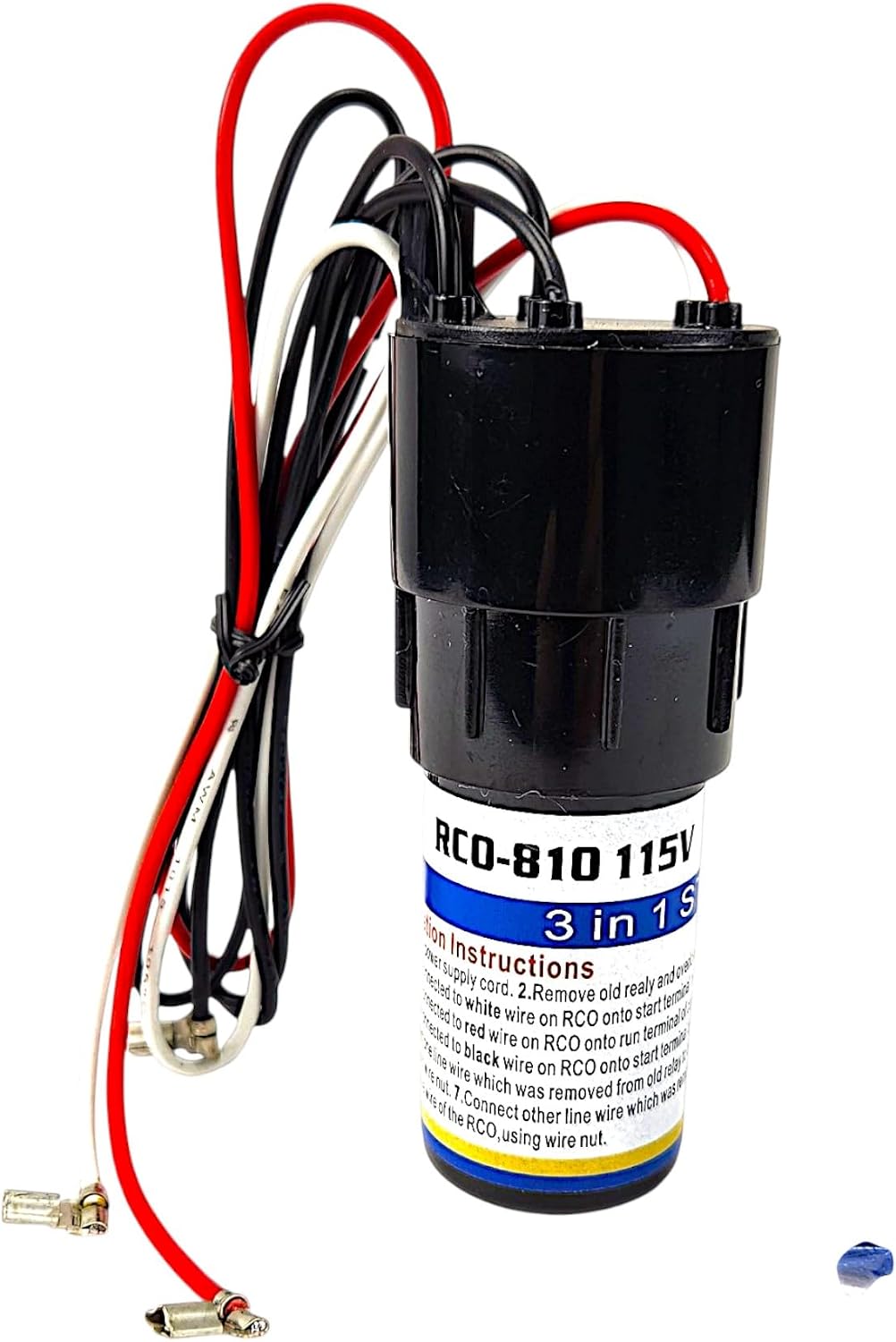 RCO810 3-in-1 Hard Start Kit for Refrigerators & Freezers – Supco Compatible Start Relay, Capacitor & Overload Kit for Refrigerator Compressor, Easy Start for Garage, Mini, & Chest Freezers