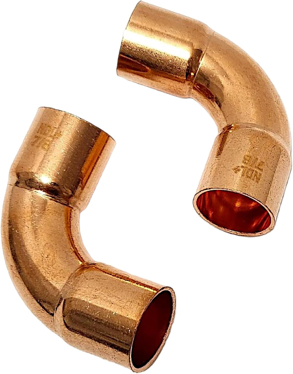 Copper Pipe Coupling 7/8" OD Elbow, 90° Long Radius Press Fittings for Air Conditioning & Plumbing | Copper Fittings C x C, Sweat Solder Joint, High Thermal Conductivity, Easy Installation (Pack of 2)