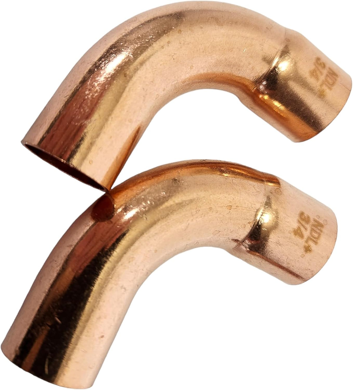 Copper Pipe Coupling 3/4-Inch OD Elbow | FTG x C, Long Radius 90-Degree Press Connectors, Solder Joint for Air Conditioning Systems & Plumbing (Pack of 2)