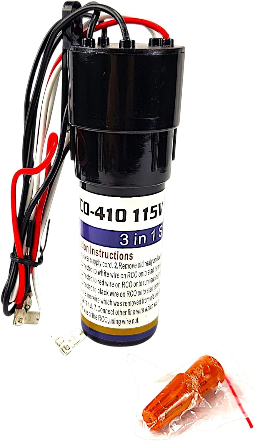 RCO410 3-in-1 Hard Start Kit – Start Capacitor, Solid State Relay & Overload Protector for Refrigerators & Freezers, Reliable Compressor Start
